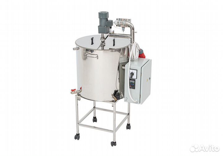 Подставка для сыроварни 80л на колесах с полкой