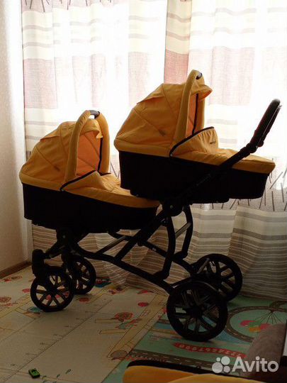 Коляска для двойни или погодок bebetto 42, 3 в 1