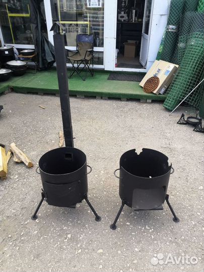 Печи под казан с трубой и без трубы