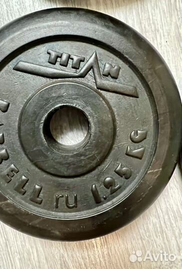 Гантели. Диск (блин) обрезиненный titan Barbell