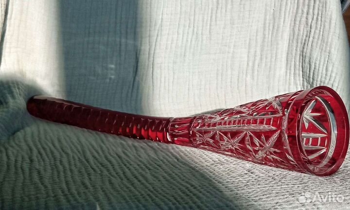 Рог изобилия СССР марганцевый хрусталь 41 см