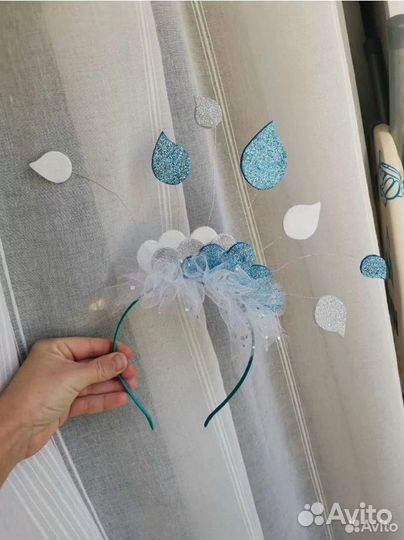 Ободок капелька, дождик ручной работы