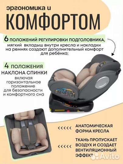 Детское автокресло 0-36 кг isofix новое