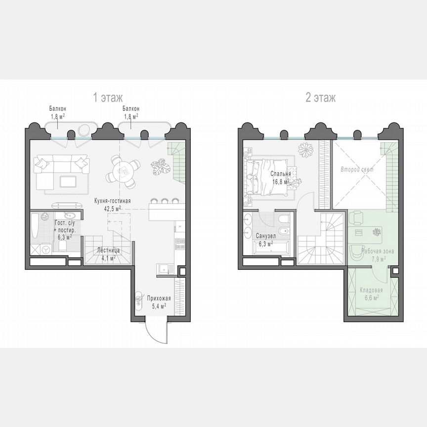 1-к. квартира, 82 м², 3/13 эт.