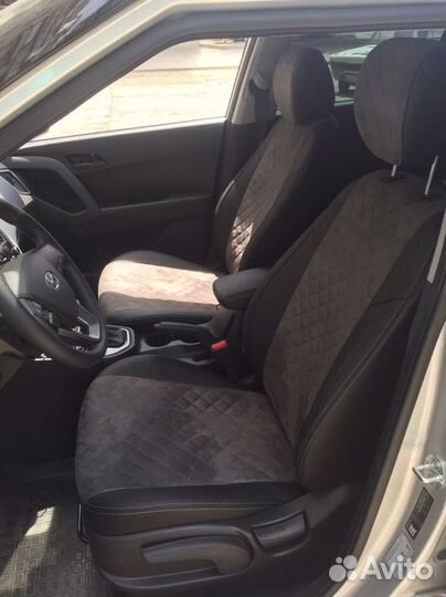 Чехлы на Hyundai Creta Алькантара Ромб