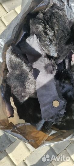 Куски норки,крупные,чёрные