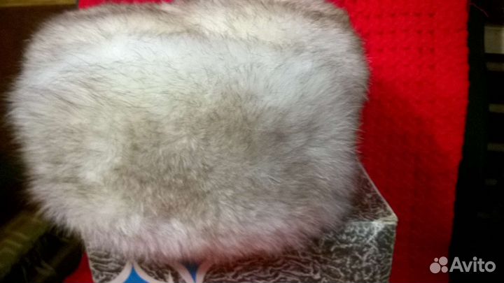 Шапка ушанка из песца и замши р.58 главмехпром