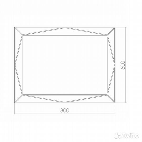 Зеркало Azario Креатив 800х600 LED подсветка с ди