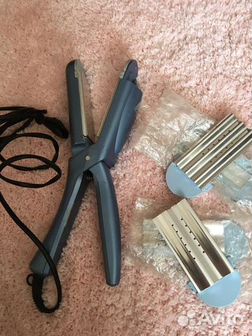 Выпрямитель для волос с насадками гофре и волна