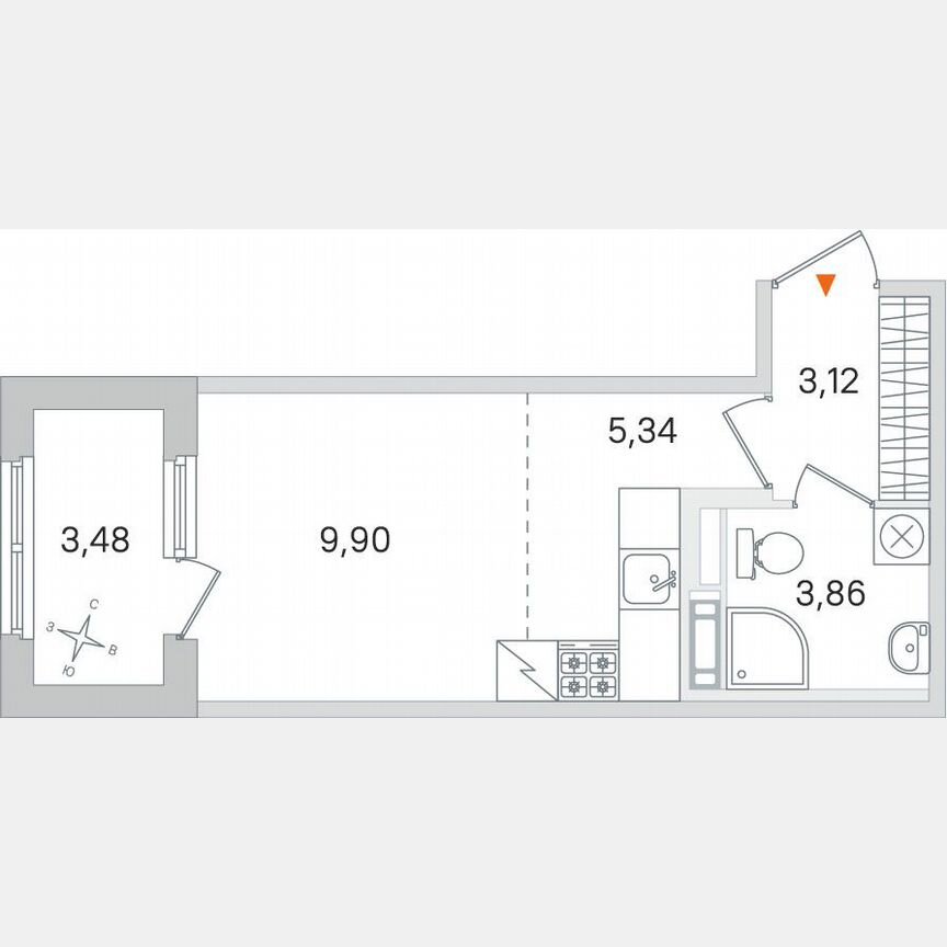 Квартира-студия, 24 м², 4/4 эт.