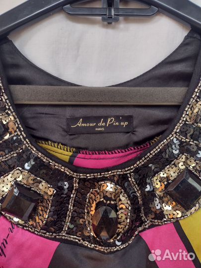 Amour de pin up платье летнее вечернее шелк s