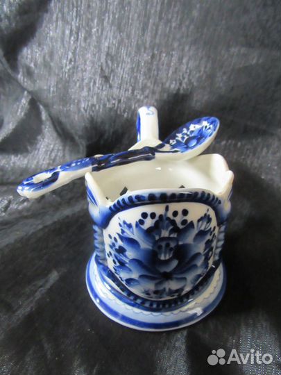 Подстаканник гжель с ложкой