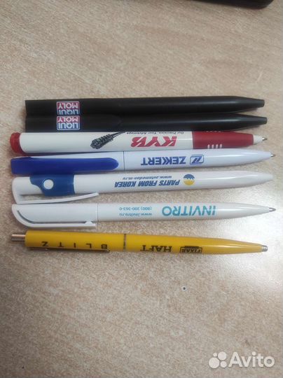 Ручки шариковые коллекционные с логотипом 7 шт