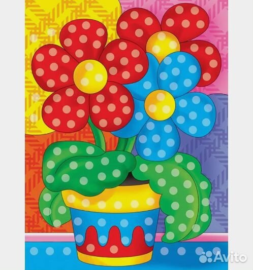 Алмазная мозаика 10*15 Цветы в горшочке AS1015