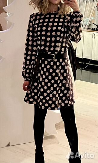 Sisley платье в горох. размер S