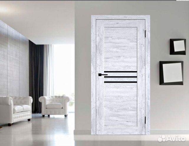 Дверь межкомнатная «Полла-Лайн» Дуб Бьянко