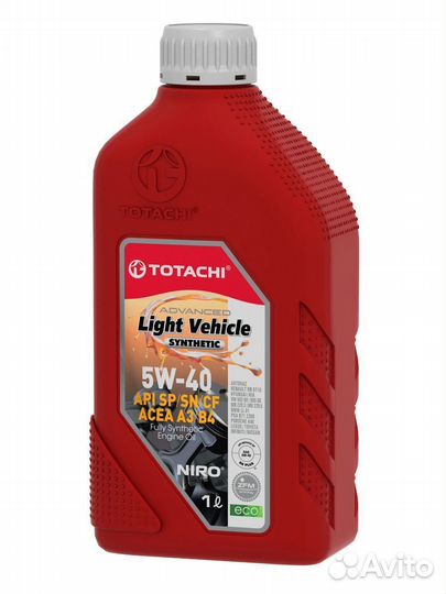 Totachi niro LV synthetic 5W-40 SN/CF 1л totachi 1