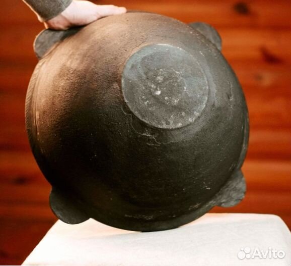 Казан чугунный узбекский + алюминиевая крышка