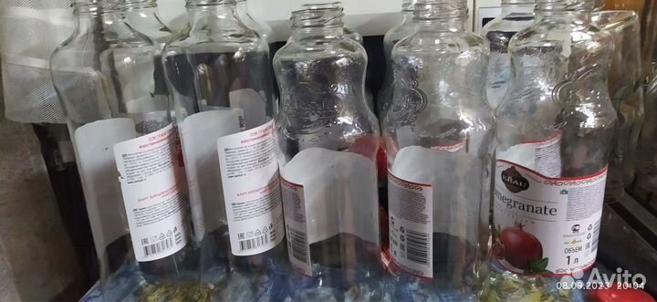 Стеклянная бутылка 1 л с крышкой