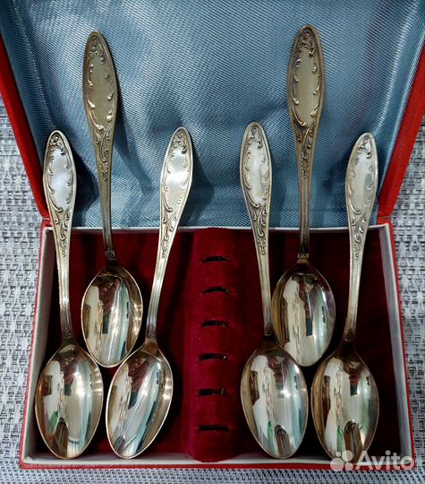 Чайные ложки мельхиор посеребрённый Кольчугино