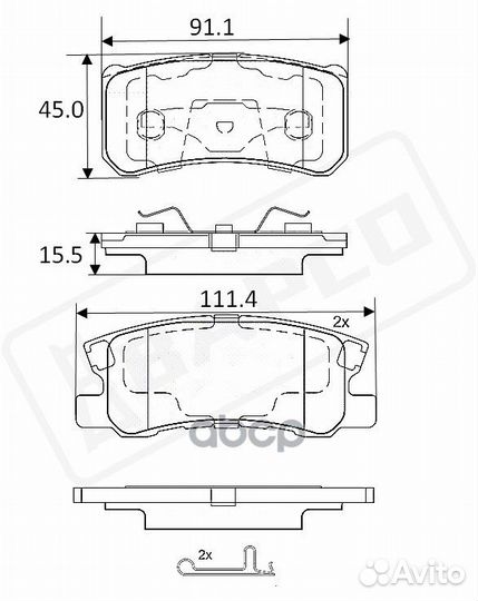 Колодки тормозные chrysler/PSA/mitsubishi sebri