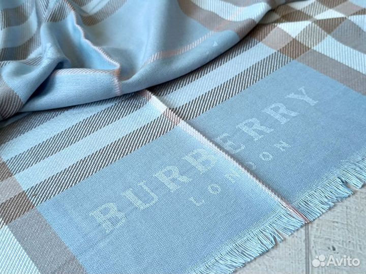 Палантин Burberry Кашемир Голубой Новый