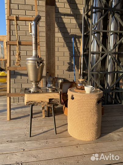 Большая корзина для белья из джута с крышкой