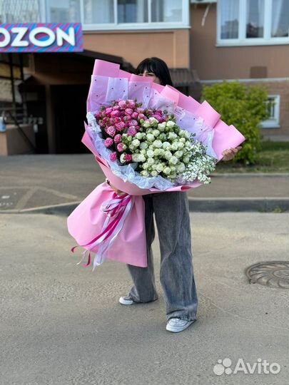 Букет кустовых роз. Доставка беспл 24/7