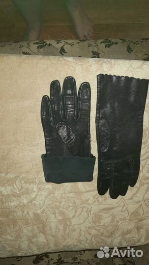 Перчатки женские кожаные новые 7.5