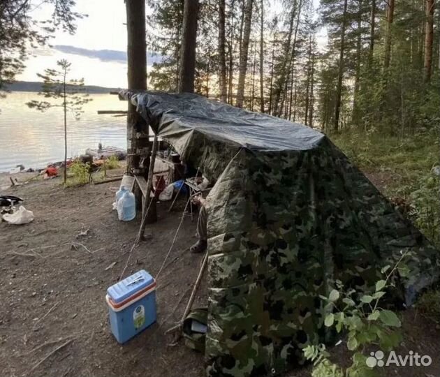 Тент камуфляжный с люверсами