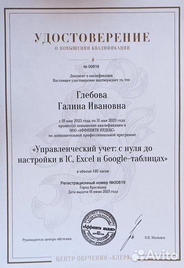 Учет для руководителя с реальными цифрами бизнеса