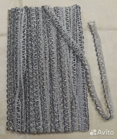 Тесьма металлизированная серебро 4 вида