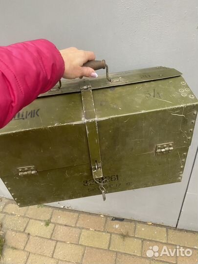 Ящик металлический,прочный Ретро-военная тематика