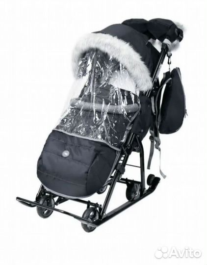 Санки коляска Ника 7-5sk/6, графит