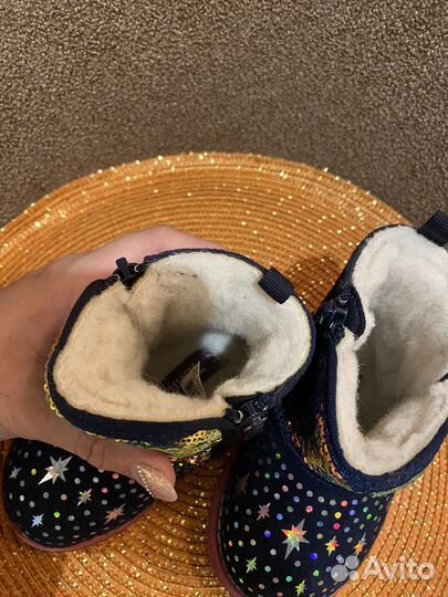 Очень теплые зимние полусапожки для девочки 21 р