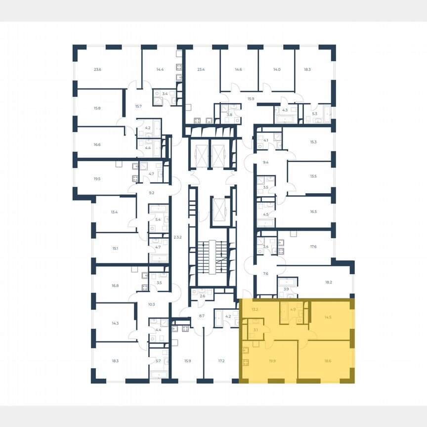 2-к. квартира, 74,2 м², 7/21 эт.