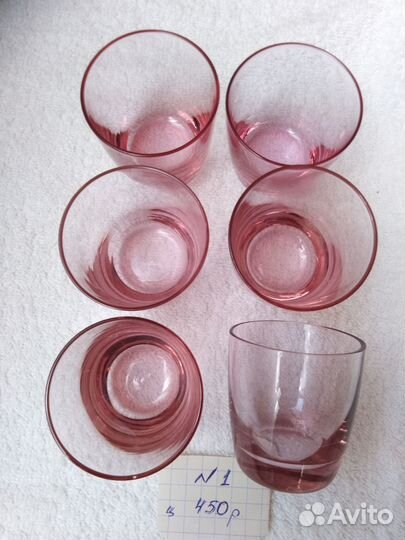 Стопки цветное и прозрачное стекло