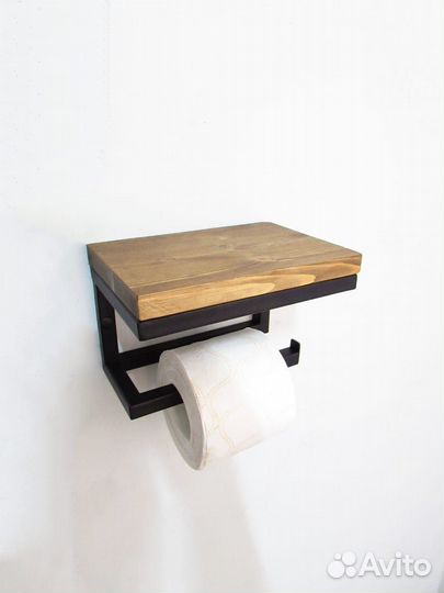 Держатель для туалетной бумаги с полкой лофт