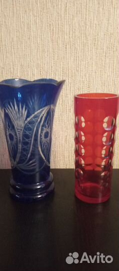 Вазы из цветного хрусталя. СССР