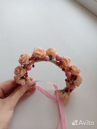 Бублик для волос с венками ручной работы