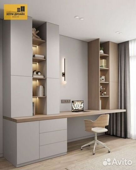 Шкаф в детскую с рабочей зоной