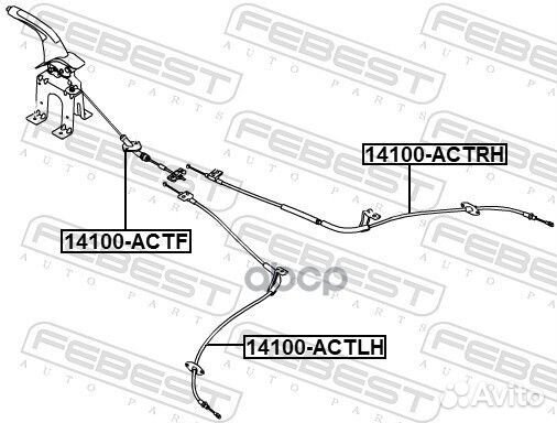 Трос стояночного тормоза лев 14100actlh Febest