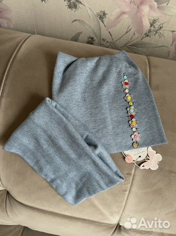 Новая шапка на весну детская снуд 46-50