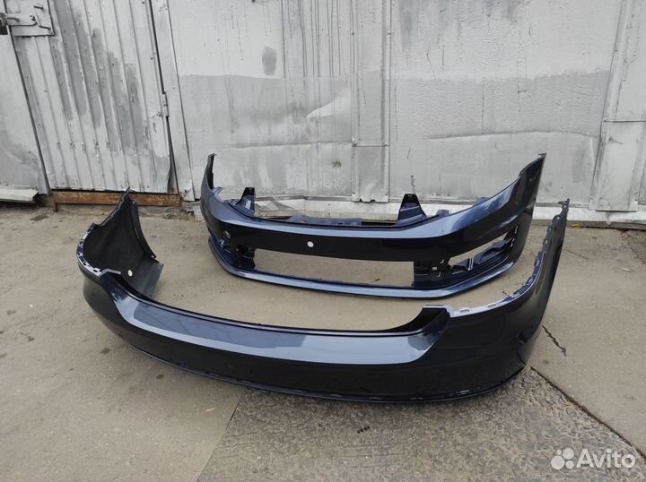 Бампер передний и задний на VW Polo 5 2016 синий