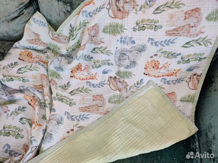 Детский плед из муслина новый с дефектом