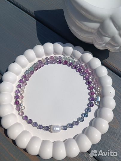 Бусы из натуральных камней флюорит