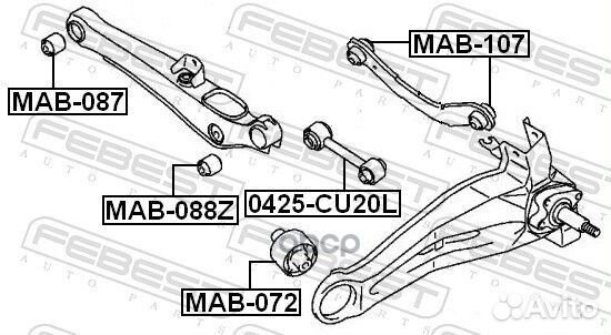 Сайлентблок тяги зад прав/лев MAB107 Febest