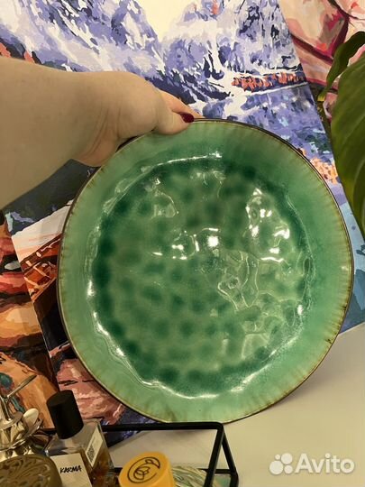 Тарелка зеленая 27 см