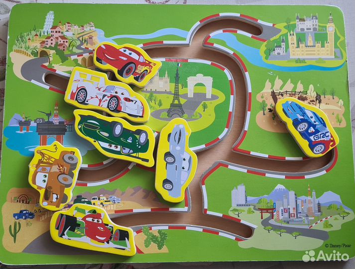 Игрушки муз., деревянный лабиринт, пазл Larsen