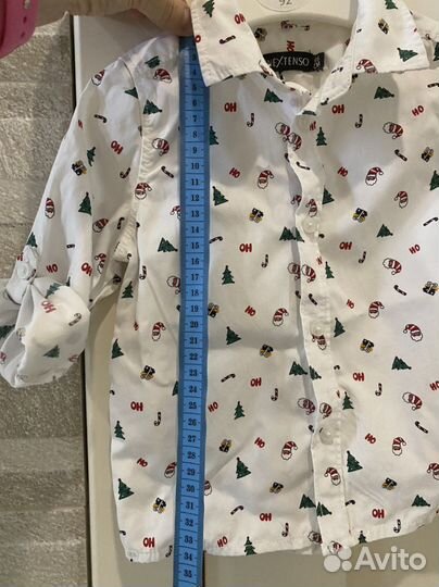 Рубашка новогодняя 86